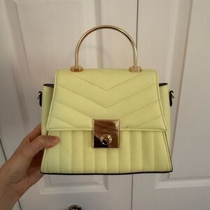 Call It Spring Yellow Mini Bag with Gold Accents